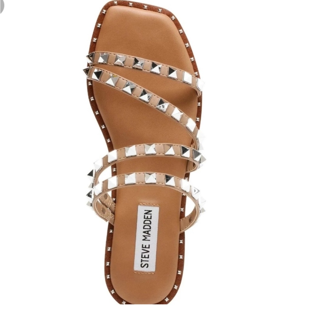 Steve Madden Brown Sandals with Silver Studs